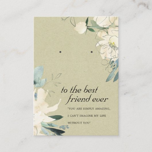 PLACEMENT CARTE D'AFFICHAGE DE L'AMI FLORAL BLANC KRAFT (Devant)