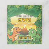 Placement Carte d'anniversaire dinosaure | Présentoir de nom (Extérieur déplié)
