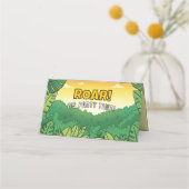 Placement Carte d'anniversaire dinosaure | Présentoir de nom (Dos)