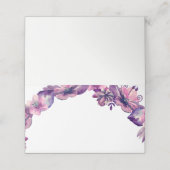 Placement Carte d'assise violette à fleurs. Fleurs de mariag (Extérieur déplié)