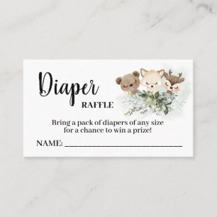 Placement Carte de Baby shower de billet de loterie forestiè