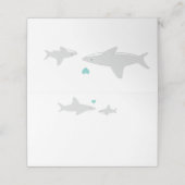 Placement Carte de Baby shower vert Coeur Requin mignon (Extérieur déplié)