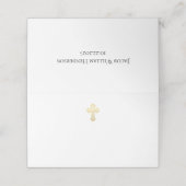 Placement Carte de baptême à croix dorée chrétienne religieu (Extérieur déplié)