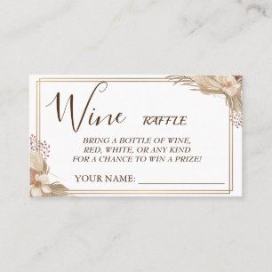 Placement Carte de billet Fête des mariées Floral Wine raffi