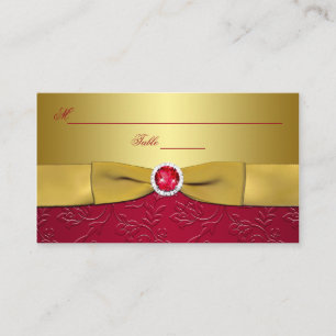 Placement CARTE DE BORD IMPRIMÉE EN RIBBON Rouge, Or Floral