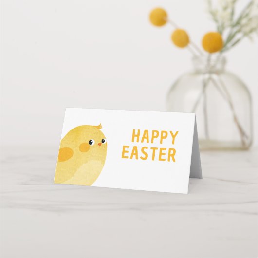 Placement Carte de buffet de Pâques joyeuse avec petit pouss (Devant)