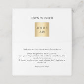 Placement Carte de chambre d'hôtel de bienvenue (Extérieur déplié)