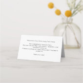 Placement Carte de chambre d'hôtel de bienvenue (Devant)