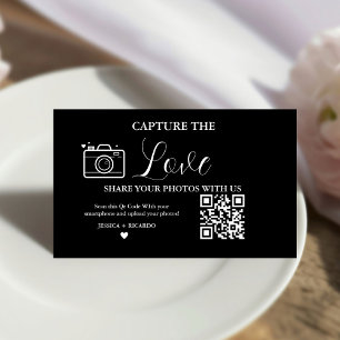 Placement Carte de code QR de mariage Capture the Love Photo