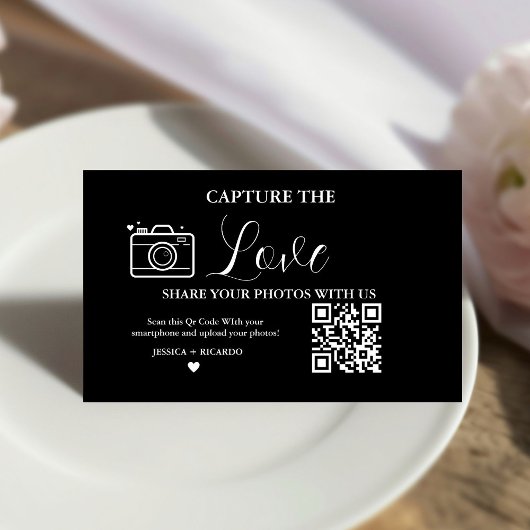 Placement Carte de code QR de mariage Capture the Love Photo