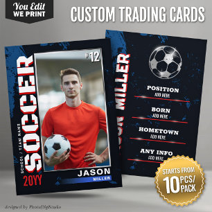 Placement Carte de collection de football personnalisée Bleu