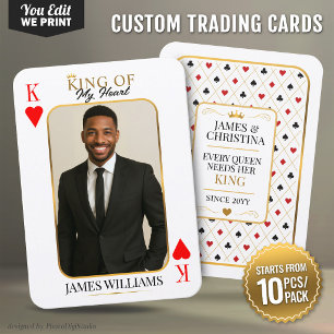 Placement Carte de couple personnalisée, roi de cœur poker 