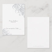 Placement Carte de défilement baroque blanche et argent (Devant / Derrière)