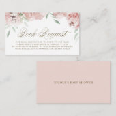 Placement Carte de demande de Baby shower Floral Rose Mauve (Devant / Derrière)