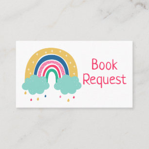 Placement Carte de demande de livre arc-en-ciel coloré