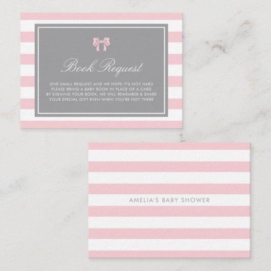 Placement Carte de demande de réservation de douche à rayure (Devant / Derrière)