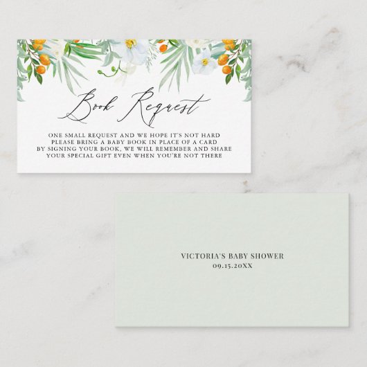 Placement Carte de demande de réservation pour les orchidées (Devant / Derrière)