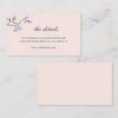 Placement Carte de détails mariage simple bleu et blanc (Devant / Derrière)