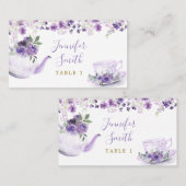 Placement Carte de Fête des mariées à thé à la floraison vio (Devant / Derrière)