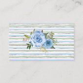 Placement Carte de Fête des mariées Bleu Fleurs Vin Raffle B (Dos)