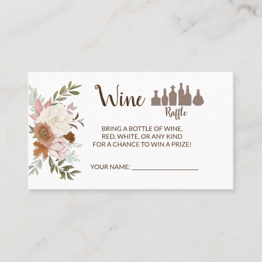 Placement Carte de Fête des mariées Boho Autumn Wine Raffe T (Devant)