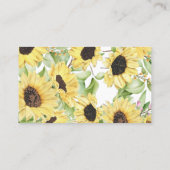 Placement Carte de Fête des mariées de billet Sunflower Wine (Dos)