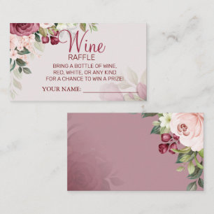 Placement Carte de Fête des mariées du billet Aquarelle Vin 