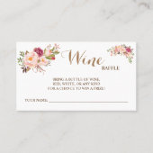 Placement Carte de Fête des mariées Mariage de vin rose flor (Devant)