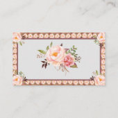 Placement Carte de Fête des mariées Mariage de vin rose Flor (Dos)