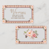 Placement Carte de Fête des mariées Mariage de vin rose Flor (Devant / Derrière)