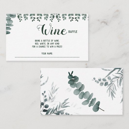 Placement Carte de Fête des mariées Mariage Eucalyptus Wine  (Devant / Derrière)