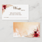 Placement Carte de Fête des mariées Mariage Pampas Wine Raff (Devant / Derrière)