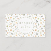 Placement Carte de fleur sauvage à la vanille mariage plat (Dos)
