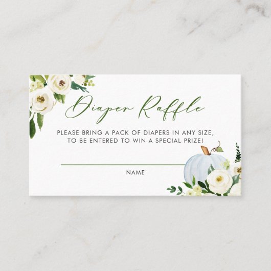 Placement Carte de jeu Baby shower Citrouille bleu (Devant)