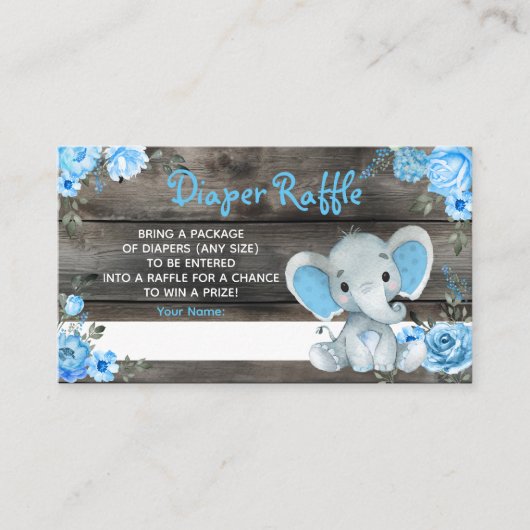 Placement Carte de jeu Baby shower de chaudière éléphant gar (Devant)