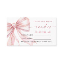 Carte de jeu de douche Combien de bonbons Arc Rose