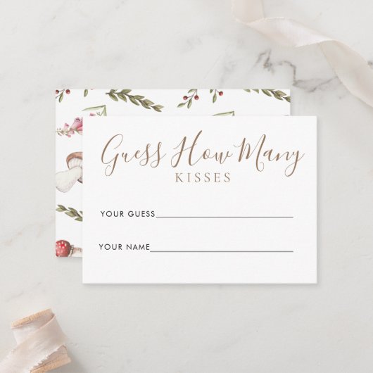 Placement Carte de jeu de douche de champignon d'aquarelle (Devant/Arrière en situation)