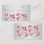 Placement Carte de la place florale rose et gris corail (Devant / Derrière)