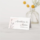 Placement Carte de la place mariage romantique grise et pêch (Devant)