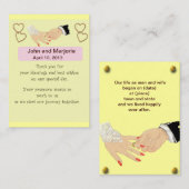 Placement Carte de la préférence/du lieu de mariage (Devant / Derrière)