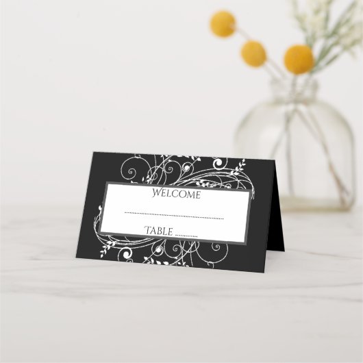 Placement Carte de la réception à saveur noire (Devant)
