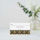 Placement Carte de la réception Black, Gold Damask (Debout devant)