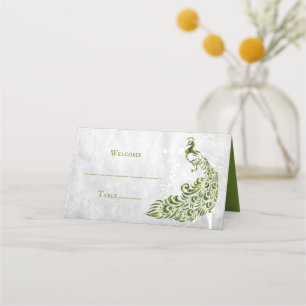 Placement Carte de la réception de la vigne verte Peacock Le