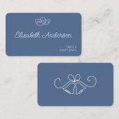 Placement Carte de la réception de mariage bleu Dusty (Devant / Derrière)