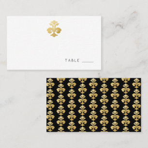 Placement Carte de la réception Golden Fleur de Lis Damask