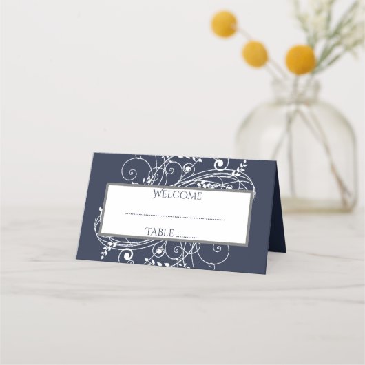Placement Carte de la réception Marine Blue Flourd (Devant)