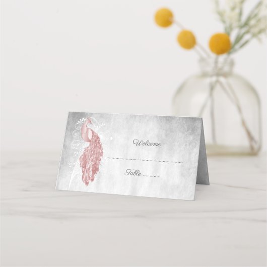 Placement Carte de la réception Pink Peacock (Devant)