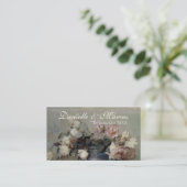Placement Carte de la table - Crème impressionniste Roses ro (Debout devant)