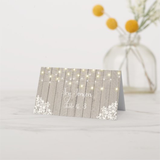 Placement Carte de la table de la réception en bois doux (Devant)