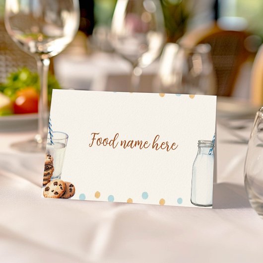 Placement Carte de la tente de lait et de biscuits pour la f